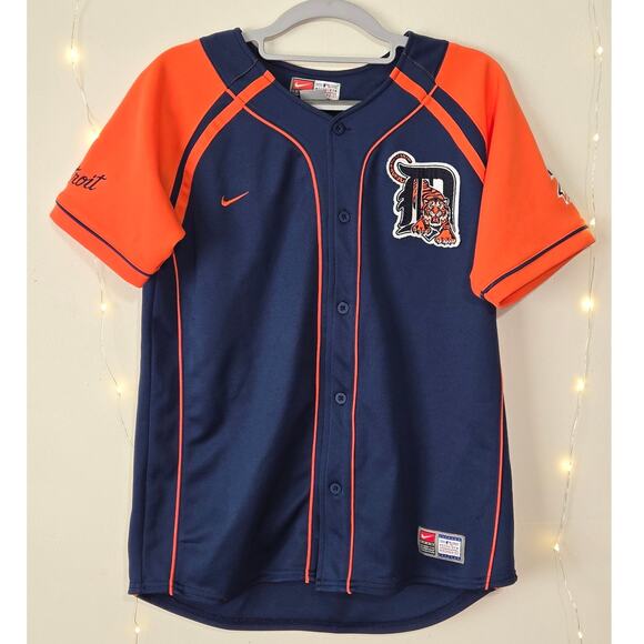 VINTAGE DETROIT TIGERS NIKE Ivan "Pudge" Rodriguez Baseball Jersey Youth Large - Picture 2 of 16